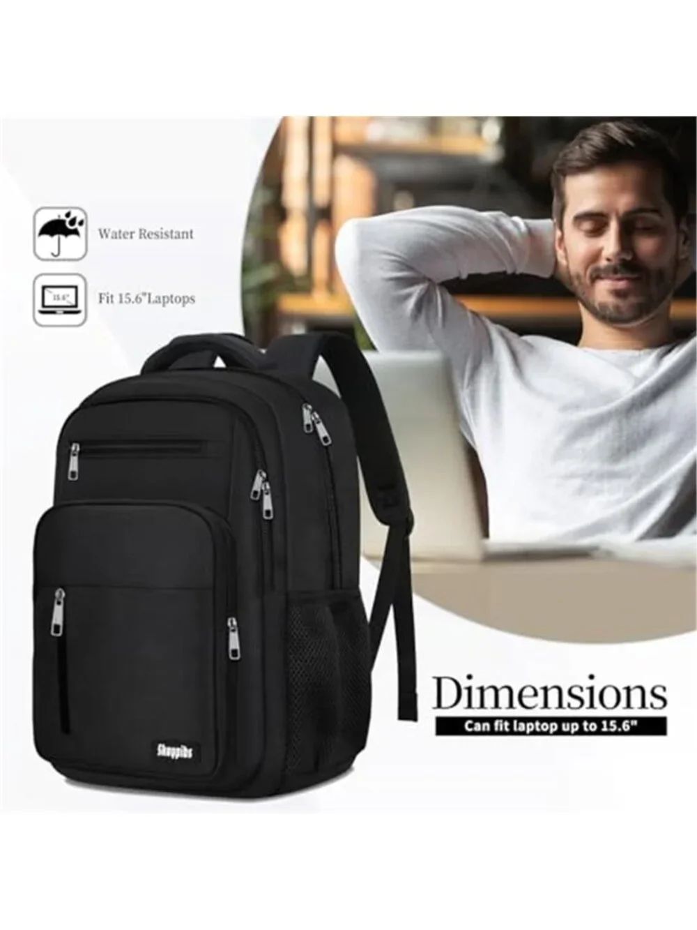 Travel Laptop Backpack 15.6 Inch Carry On Water Resistant Work School Bag
